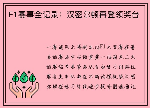 F1赛事全记录：汉密尔顿再登领奖台